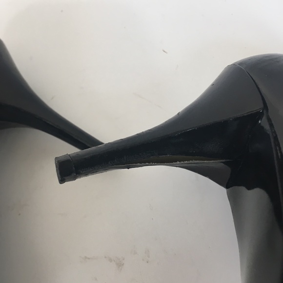 Nine West Sz 6.5M Peep Toe Black Patent Leather - Picture 8 of 8
